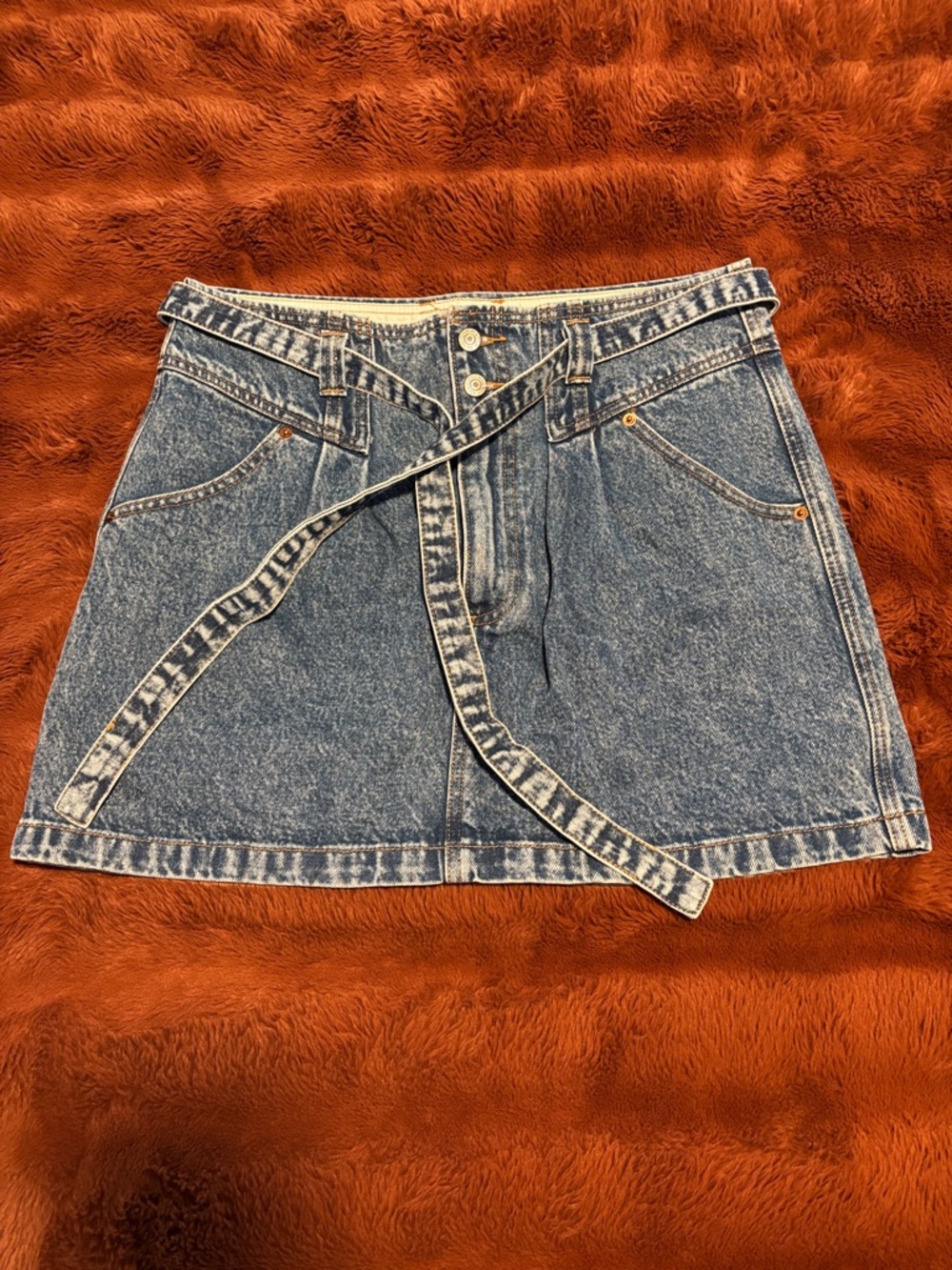 Abercrombie & Fitch Blue Denim Skirt with Waistband